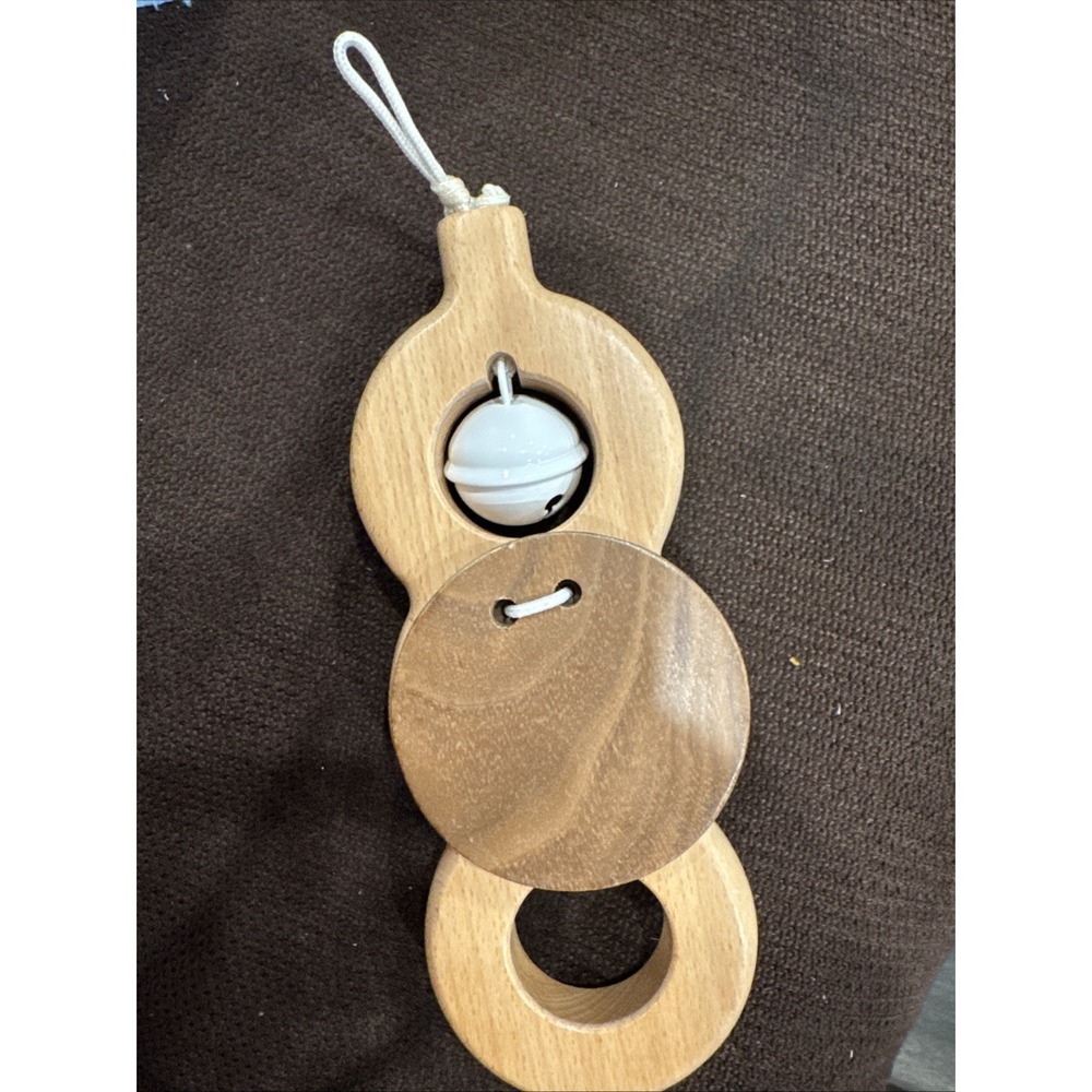 Lovevery Play Mat Gym Wooden Batting Ring Bell Toy Replacement Part Wood Hanging
